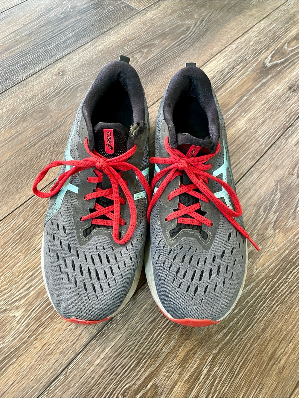 Mizuno Men's Athletic Running Shoes - Charcoal, Teal & Red